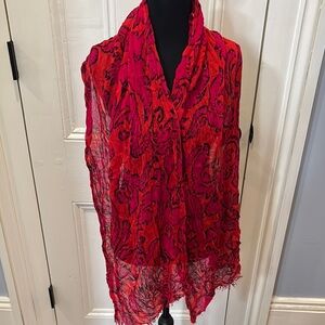 Elegant Red Paisley Scarf